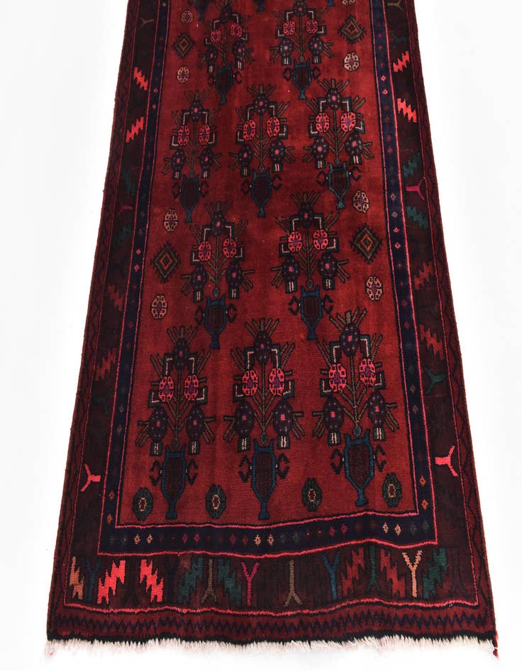 Detail image of 4' 3 x 10'  Hand Knotted Sirjan Persian Wool Runner Rug