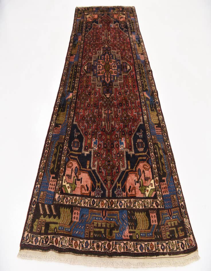 Detail image of 4' 8 x 9' 9  Hand Knotted Songhor Persian Wool Runner Rug