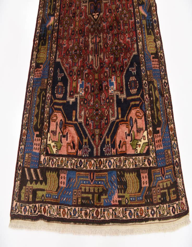 Detail image of 4' 8 x 9' 9  Hand Knotted Songhor Persian Wool Runner Rug