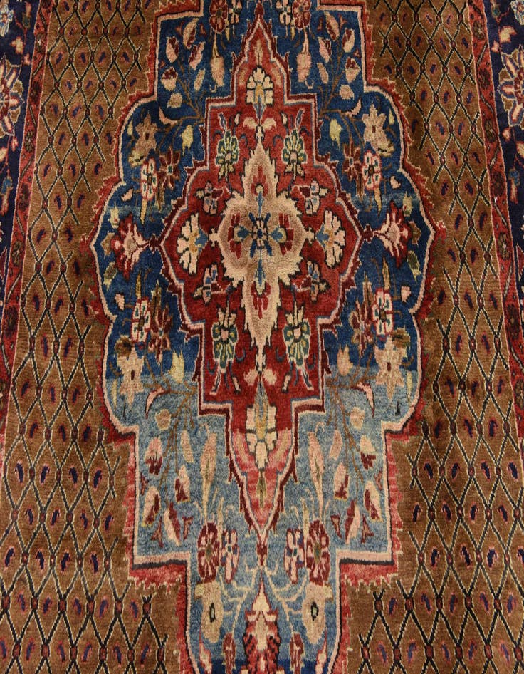 Detail image of 5' x 10' 8 Hand Knotted Songhor Persian Wool Runner Rug