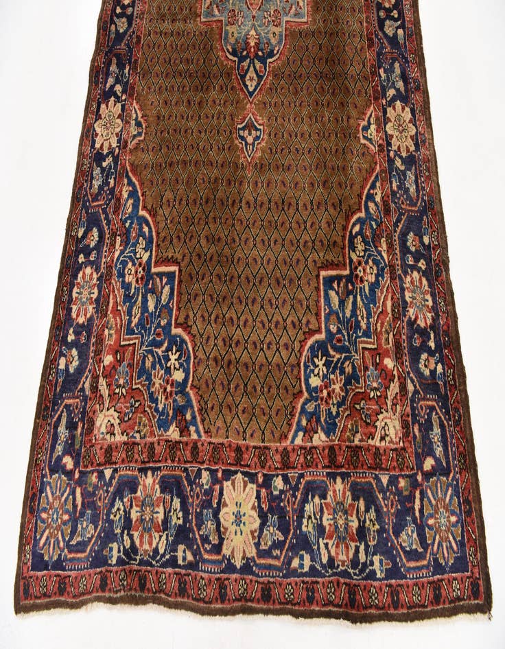 Detail image of 5' x 10' 8 Hand Knotted Songhor Persian Wool Runner Rug