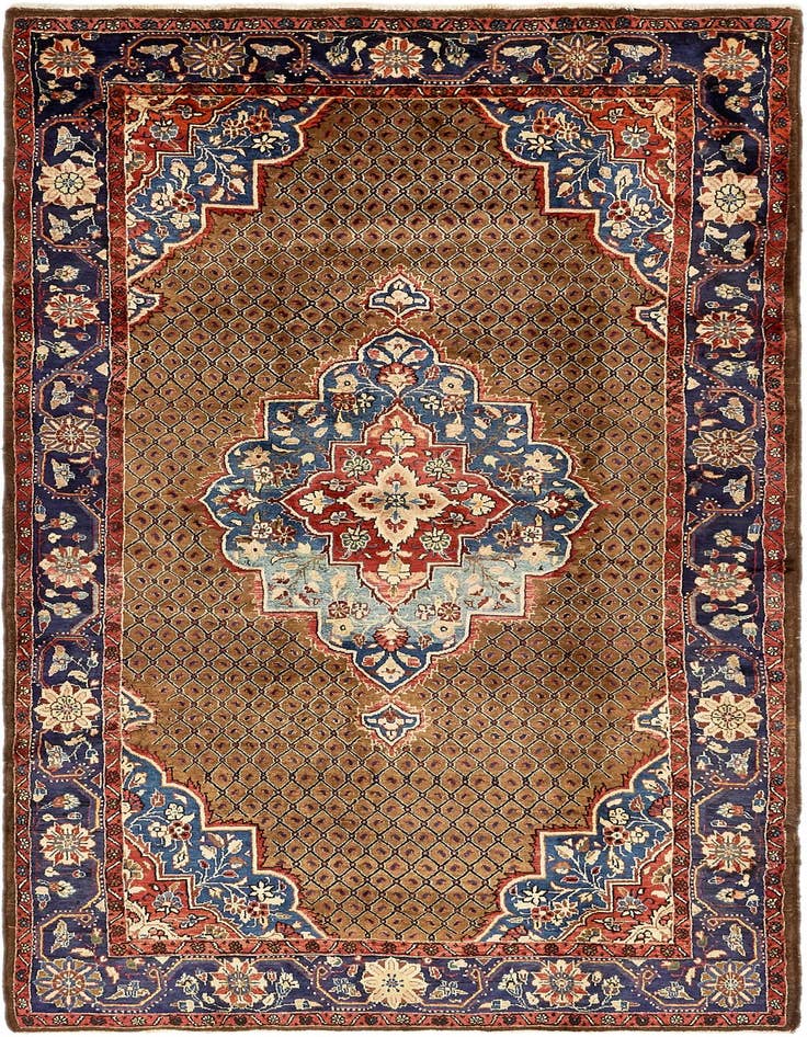 Detail image of 5' x 10' 8 Hand Knotted Songhor Persian Wool Runner Rug