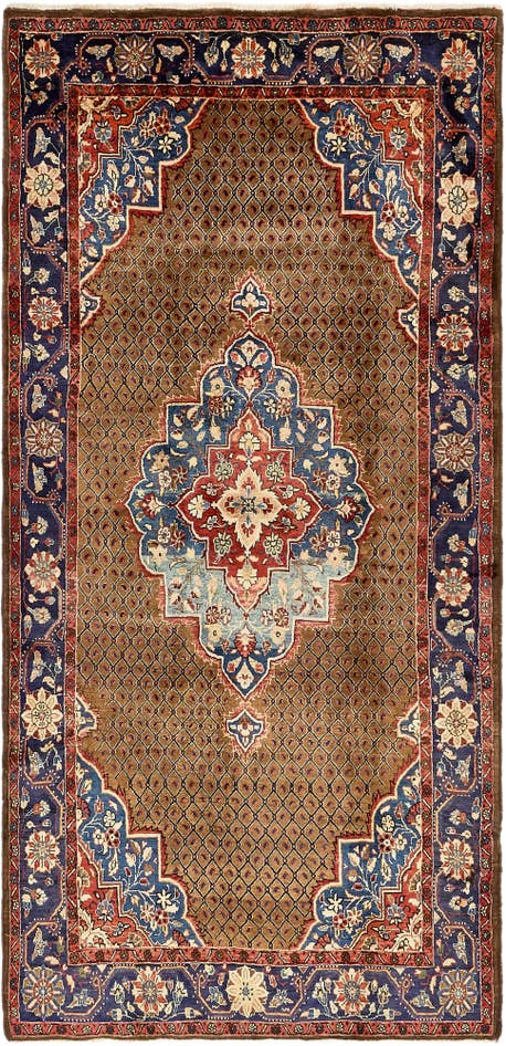 Detail image of 5' x 10' 8 Hand Knotted Songhor Persian Wool Runner Rug