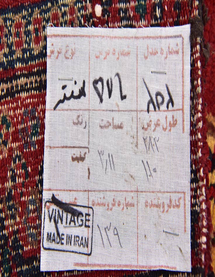 Detail image of 3' 9 x 9' 3  Hand Knotted Songhor Persian Wool Runner Rug