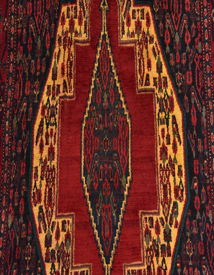 Detail image of 3' 9 x 9' 3  Hand Knotted Songhor Persian Wool Runner Rug