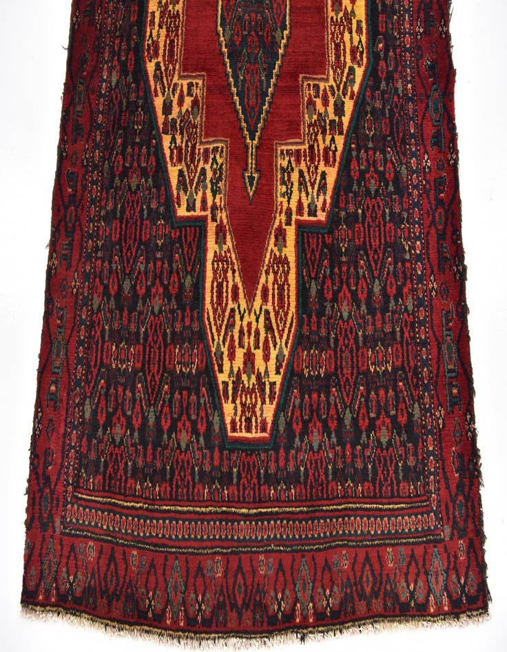 Detail image of 3' 9 x 9' 3  Hand Knotted Songhor Persian Wool Runner Rug