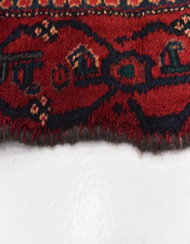 Detail image of 3' 9 x 9' 3  Hand Knotted Songhor Persian Wool Runner Rug