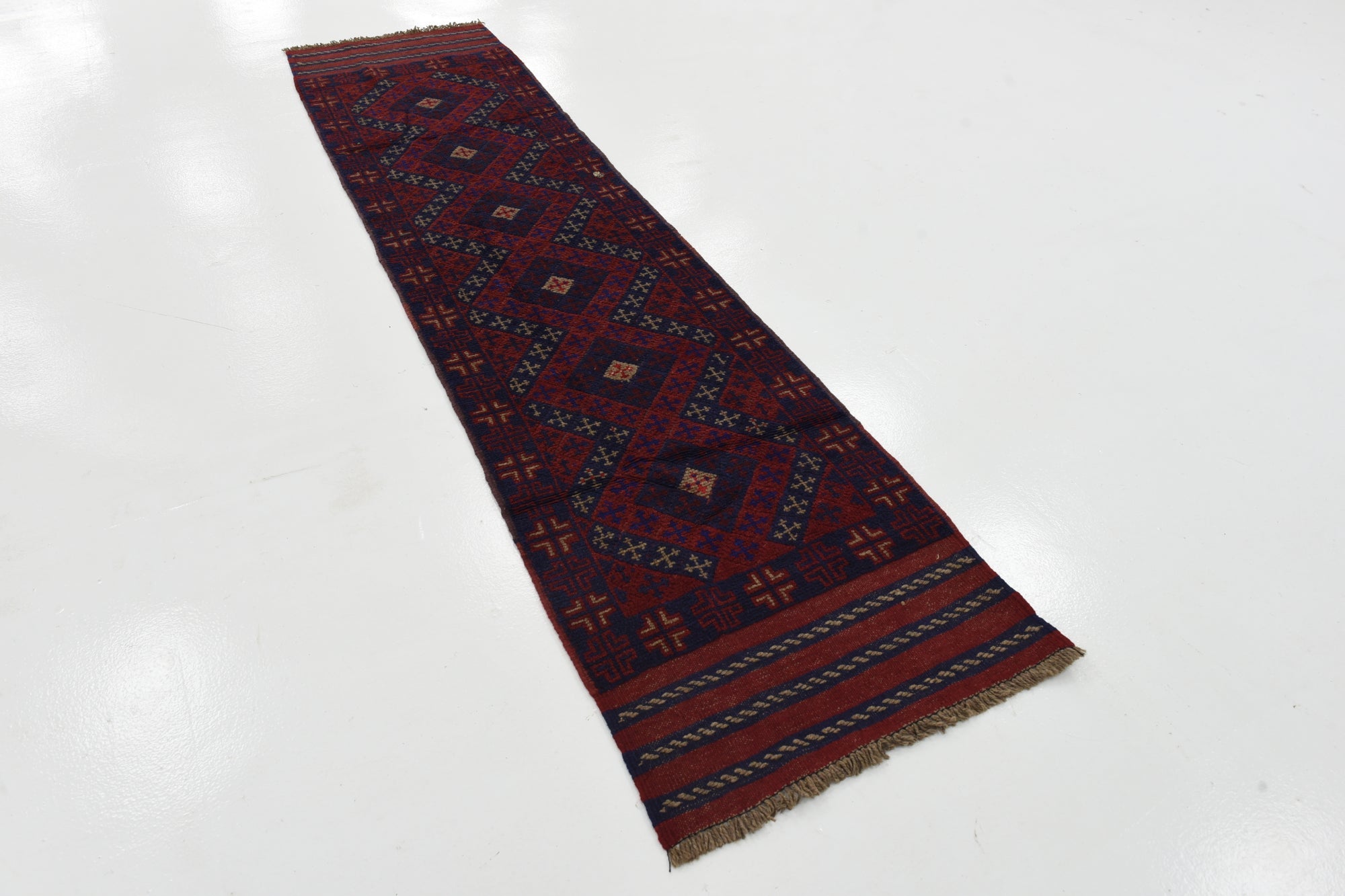 2' x 8' 2 Hand Woven Sumak Runner Rug