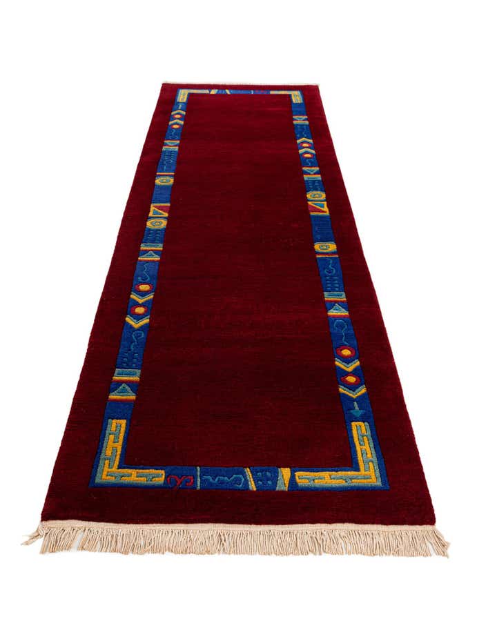 2' 11 x 9' 9 Hand Knotted Tibet Wool Runner Rug
