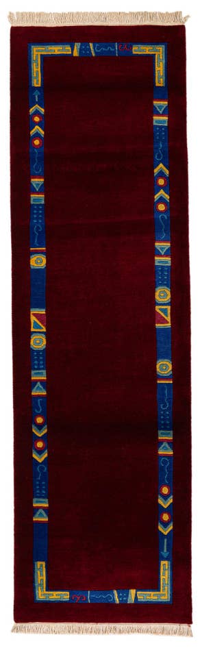 Detail image of 2' 11 x 9' 9 Hand Knotted Tibet Wool Runner Rug
