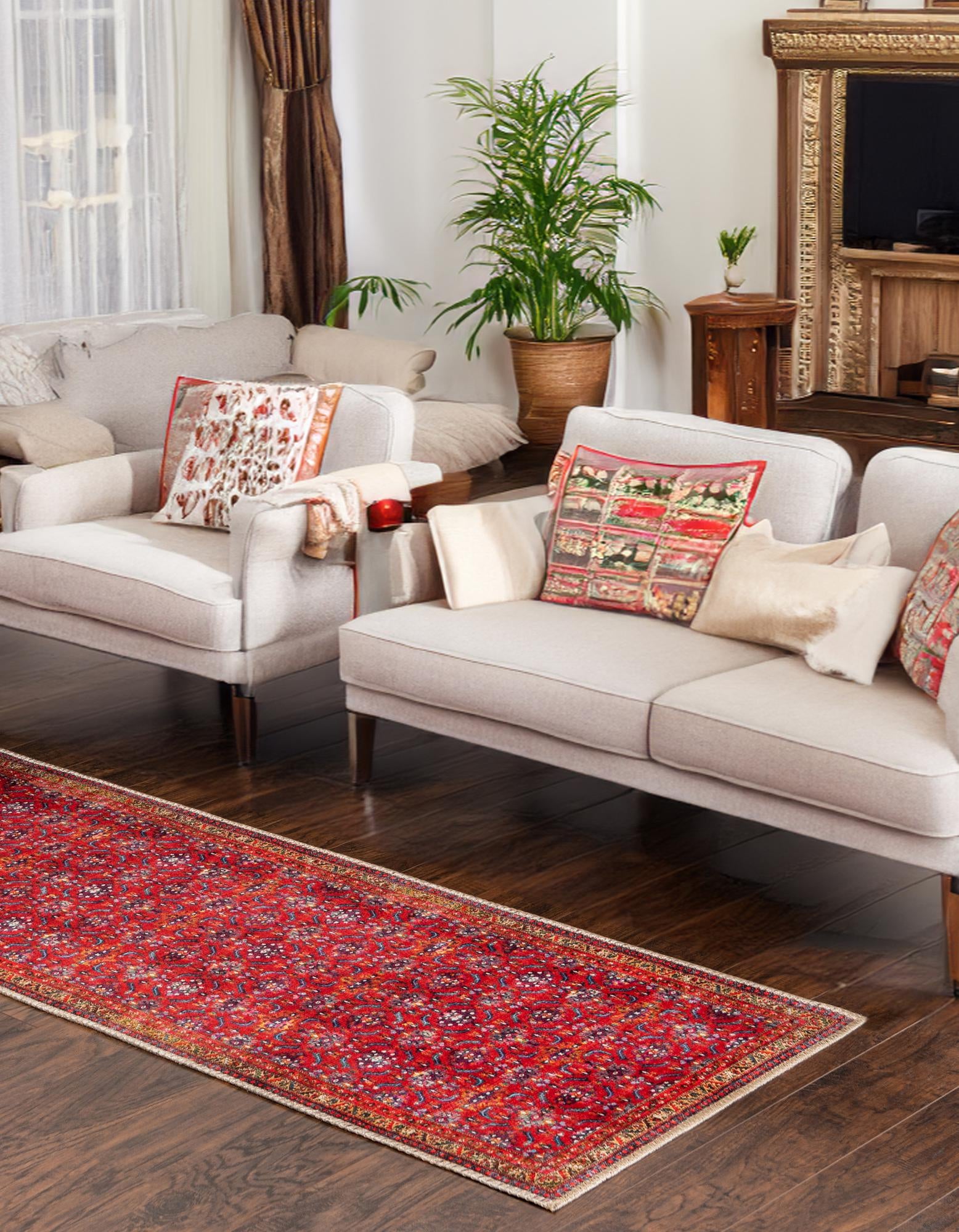 2' 6 x 12' Washable Timeless Runner Rug