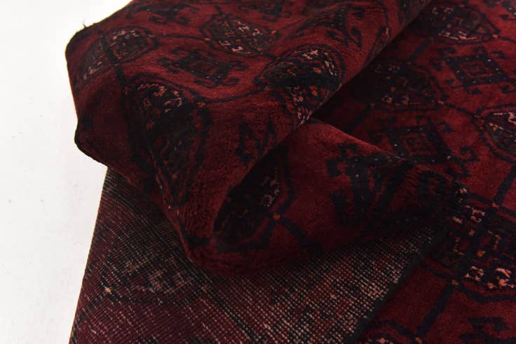 Detail image of 3' x 6' 7 Hand Knotted Torkaman Persian Wool Runner Rug