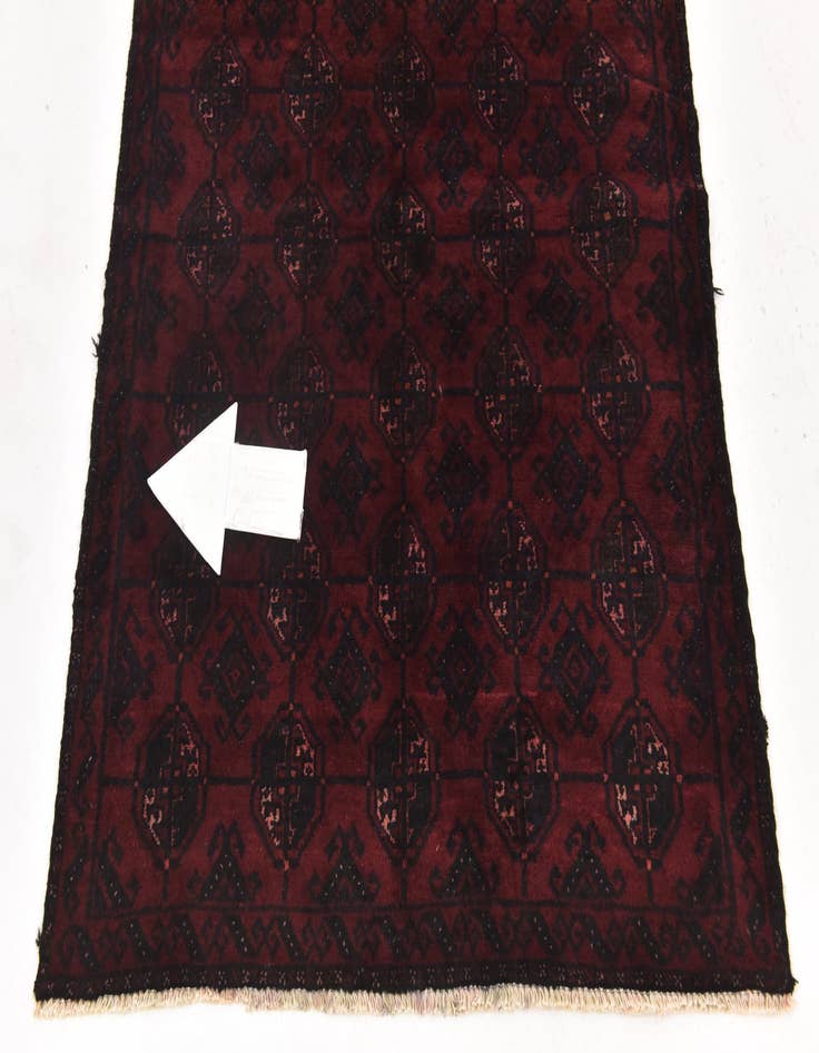 Detail image of 3' x 6' 7 Hand Knotted Torkaman Persian Wool Runner Rug