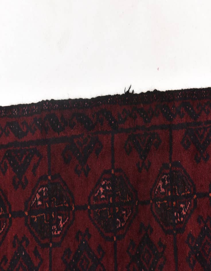 Detail image of 3' x 6' 7 Hand Knotted Torkaman Persian Wool Runner Rug