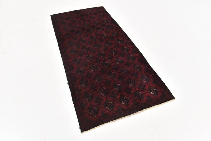 Detail image of 3' x 6' 7 Hand Knotted Torkaman Persian Wool Runner Rug