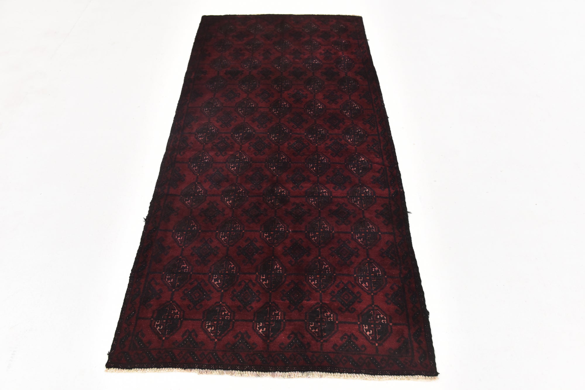 3' x 6' 7 Hand Knotted Torkaman Persian Wool Runner Rug