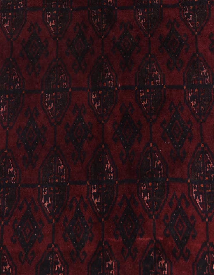 Detail image of 3' x 6' 7 Hand Knotted Torkaman Persian Wool Runner Rug