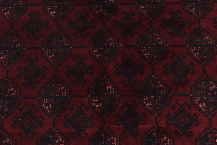 Detail image of 3' x 6' 7 Hand Knotted Torkaman Persian Wool Runner Rug