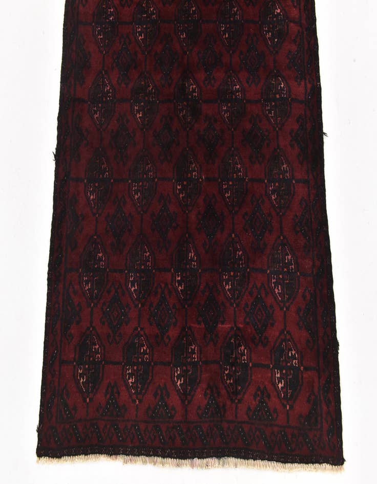 Detail image of 3' x 6' 7 Hand Knotted Torkaman Persian Wool Runner Rug