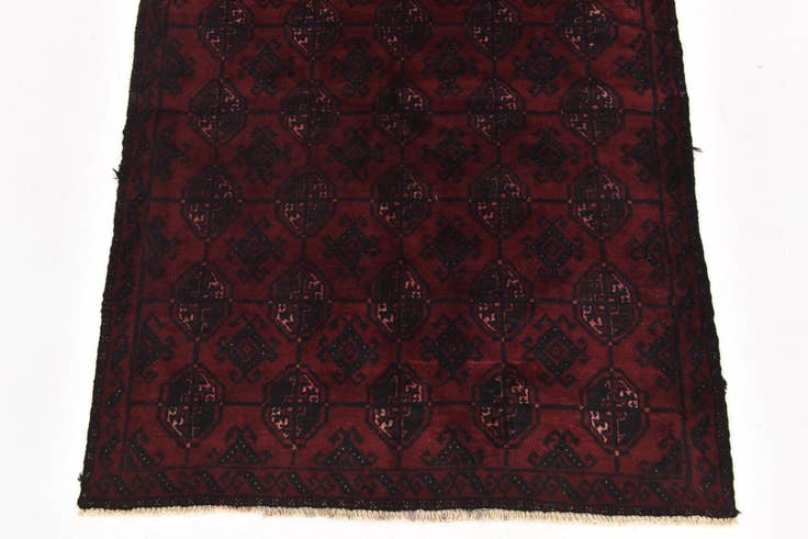 Detail image of 3' x 6' 7 Hand Knotted Torkaman Persian Wool Runner Rug