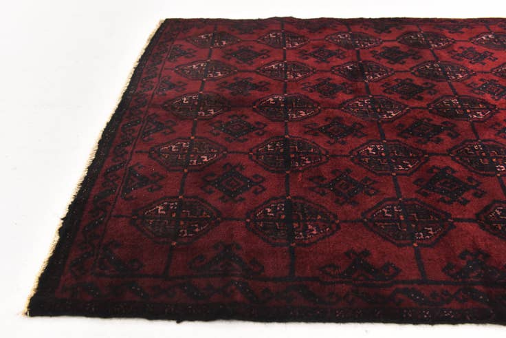 Detail image of 3' x 6' 7 Hand Knotted Torkaman Persian Wool Runner Rug