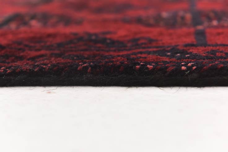 Detail image of 3' x 6' 7 Hand Knotted Torkaman Persian Wool Runner Rug