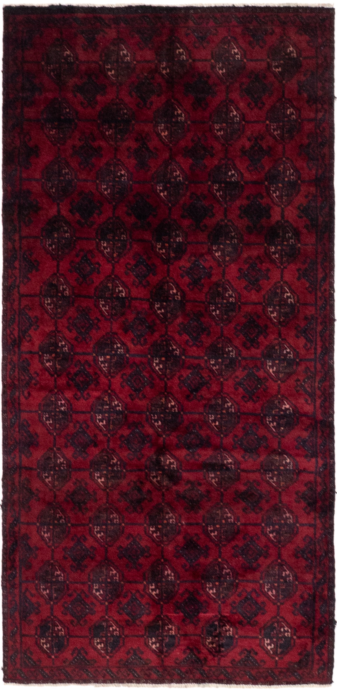 3' x 6' 7 Hand Knotted Torkaman Persian Wool Runner Rug