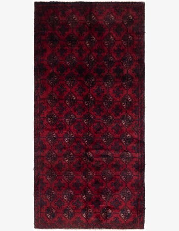 3' x 6' 7 Hand Knotted Torkaman Persian Wool Runner Rug