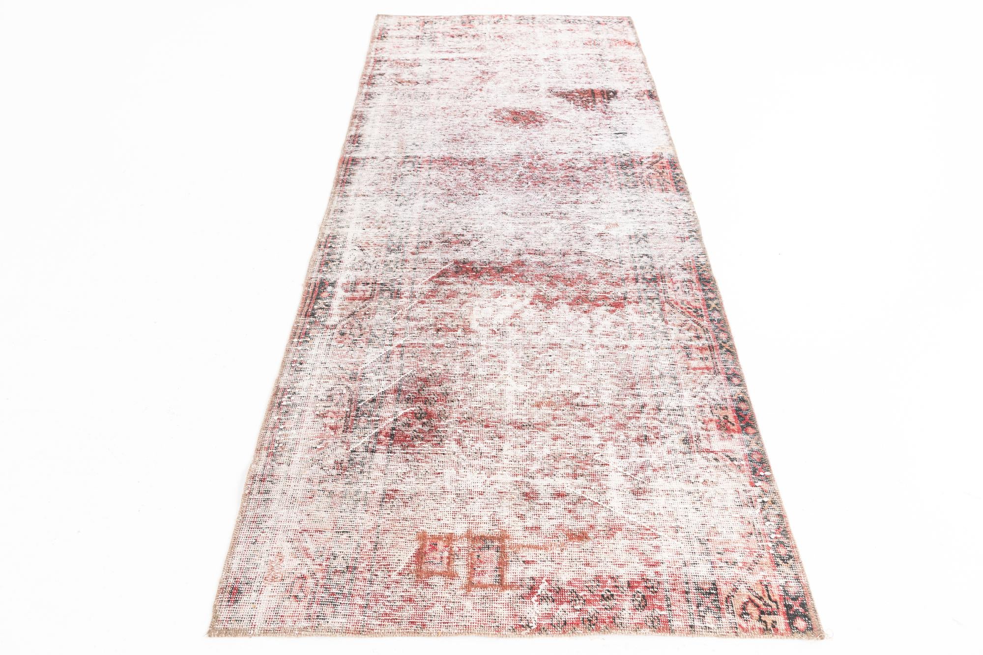 3' 2 x 8' 5 Hand Knotted Ultra Vintage Persian Wool Runner Rug