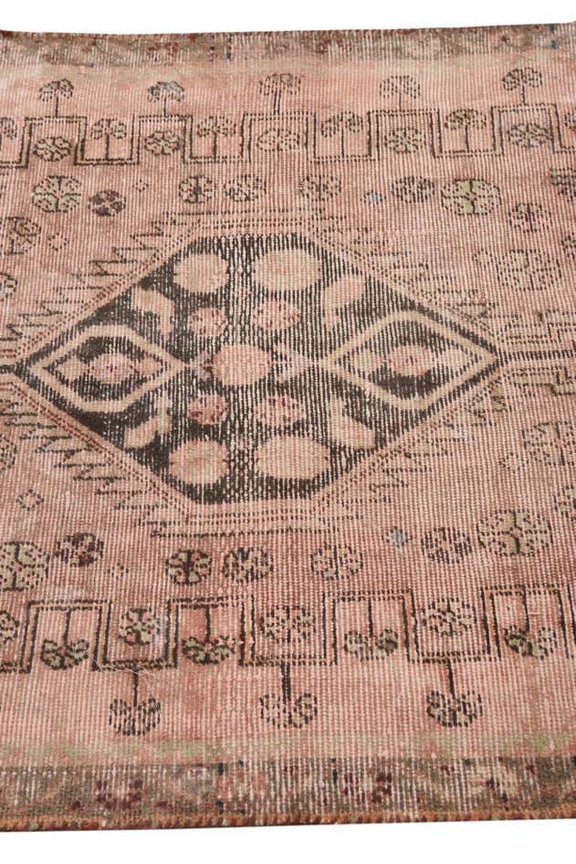 Detail image of 3' 4 x 7' 2 Hand Knotted Ultra Vintage Persian Wool Runner Rug