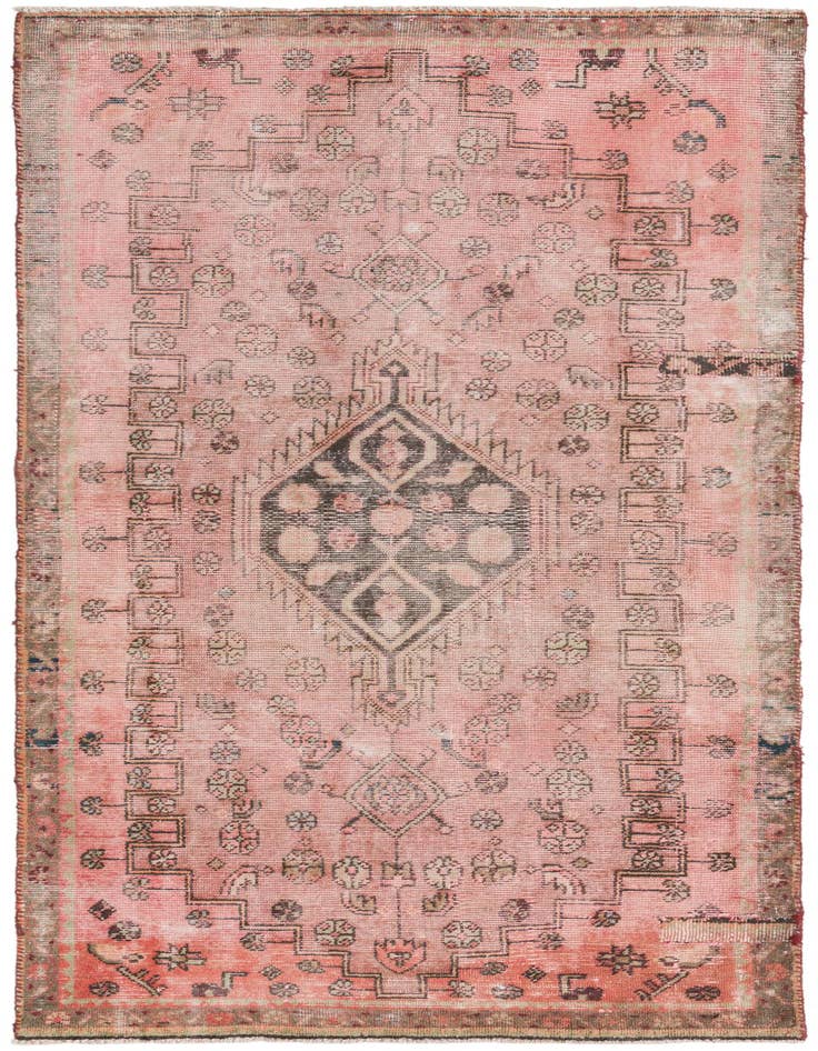 Detail image of 3' 4 x 7' 2 Hand Knotted Ultra Vintage Persian Wool Runner Rug