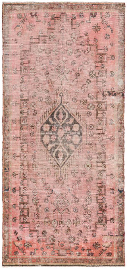 Detail image of 3' 4 x 7' 2 Hand Knotted Ultra Vintage Persian Wool Runner Rug