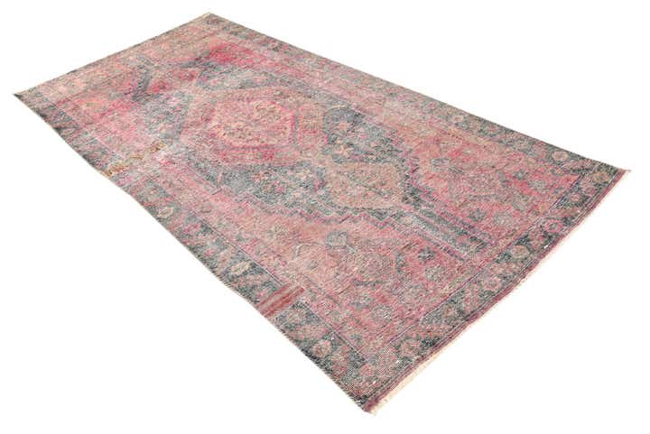 4' 5 x 9' 3 Hand Knotted Ultra Vintage Persian Wool Runner Rug
