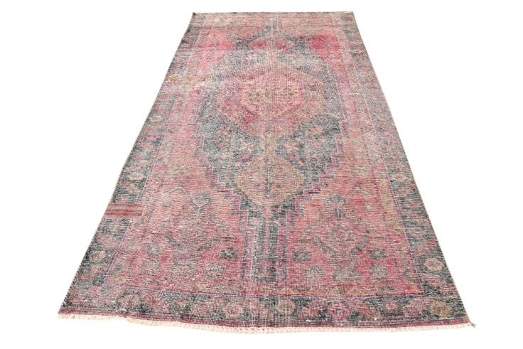 Detail image of 4' 5 x 9' 3 Hand Knotted Ultra Vintage Persian Wool Runner Rug