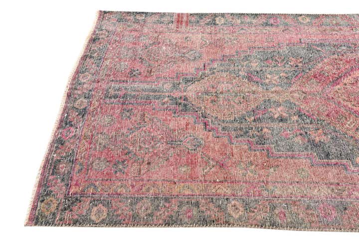4' 5 x 9' 3 Hand Knotted Ultra Vintage Persian Wool Runner Rug