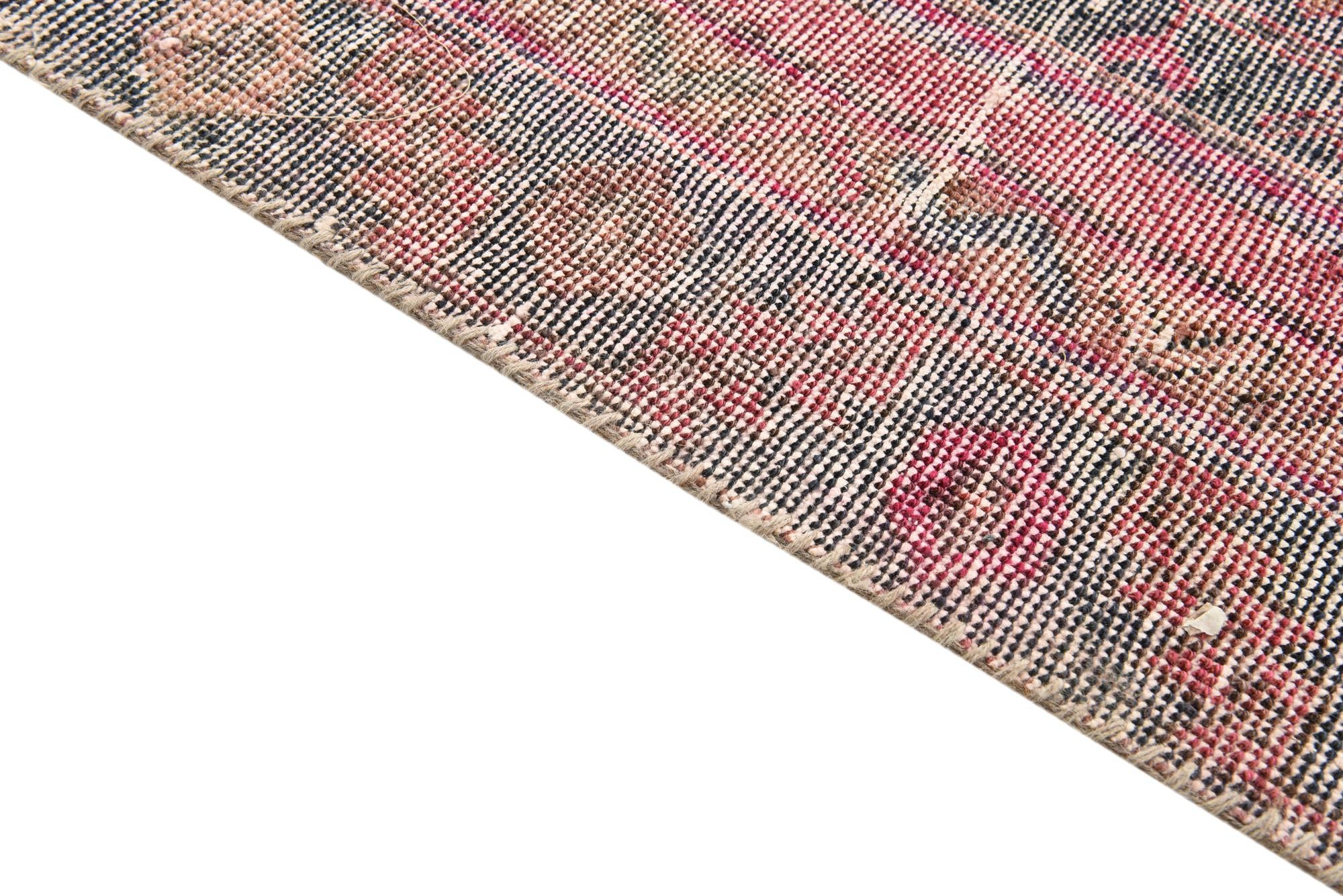 4' 5 x 9' 3 Hand Knotted Ultra Vintage Persian Wool Runner Rug
