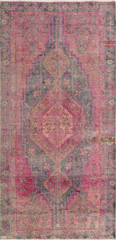 4' 5 x 9' 3 Hand Knotted Ultra Vintage Persian Wool Runner Rug
