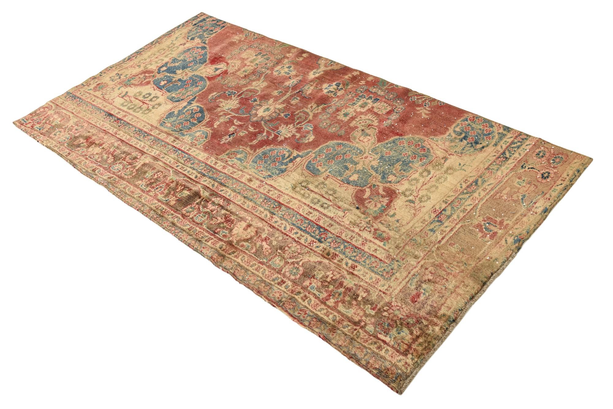 3' 1 x 6' Hand Knotted Ultra Vintage Persian Wool Runner Rug