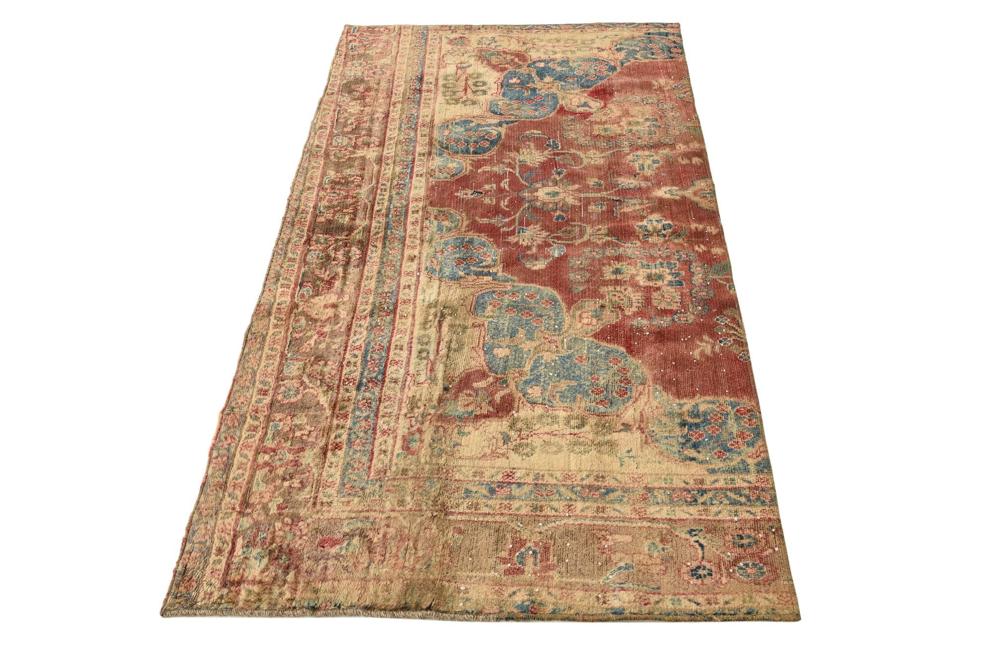 3' 1 x 6' Hand Knotted Ultra Vintage Persian Wool Runner Rug