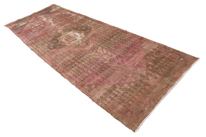 3' 9 x 10' 4 Hand Knotted Ultra Vintage Persian Wool Runner Rug