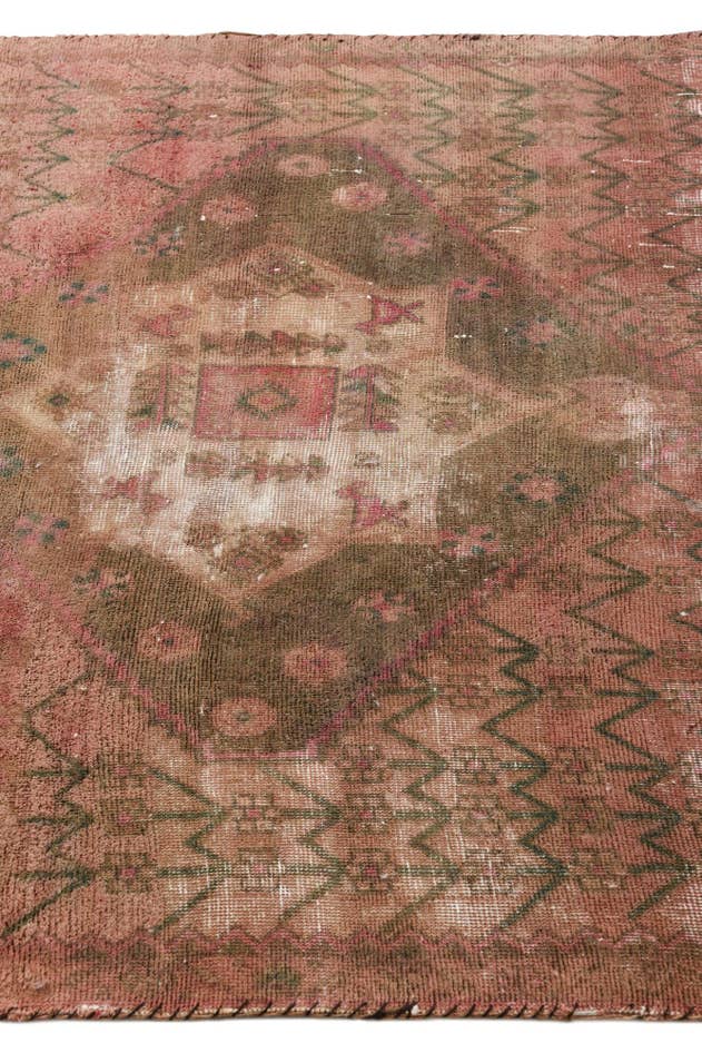 Detail image of 3' 9 x 10' 4 Hand Knotted Ultra Vintage Persian Wool Runner Rug