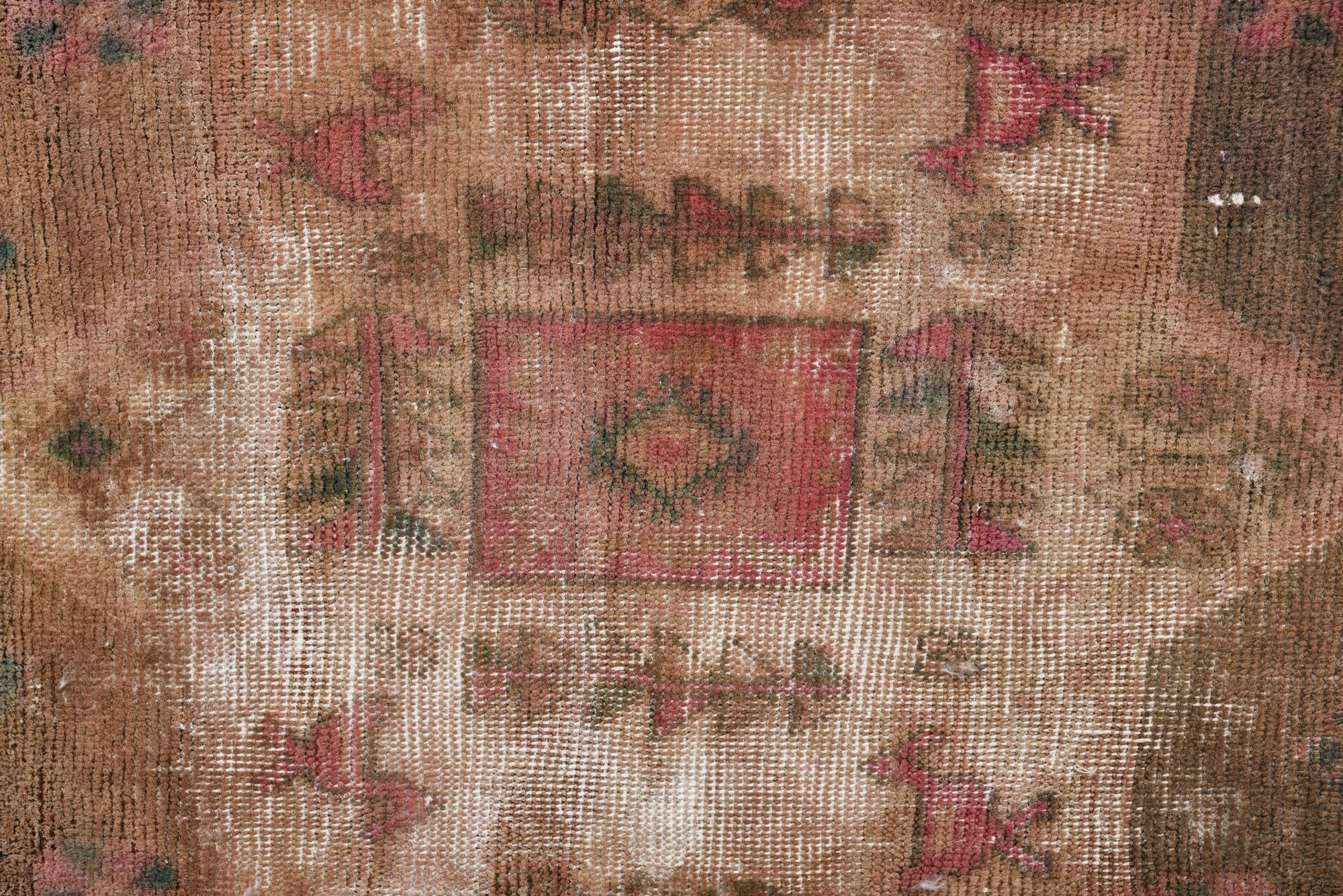 3' 9 x 10' 4 Hand Knotted Ultra Vintage Persian Wool Runner Rug