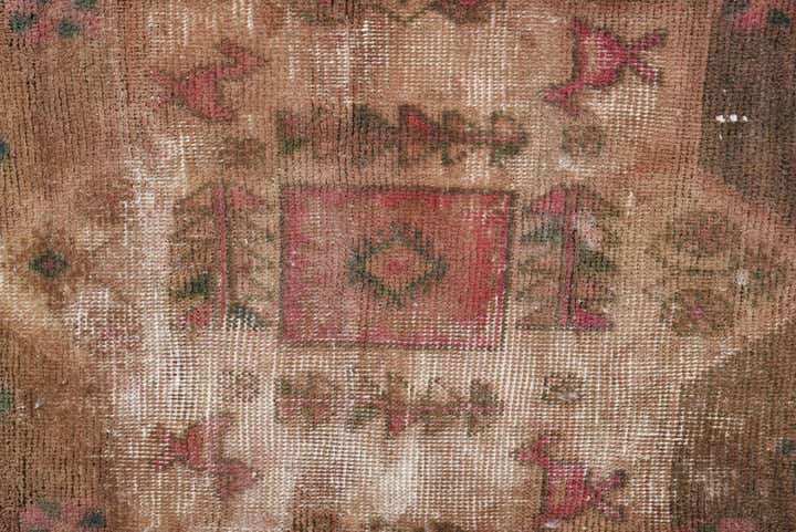 3' 9 x 10' 4 Hand Knotted Ultra Vintage Persian Wool Runner Rug