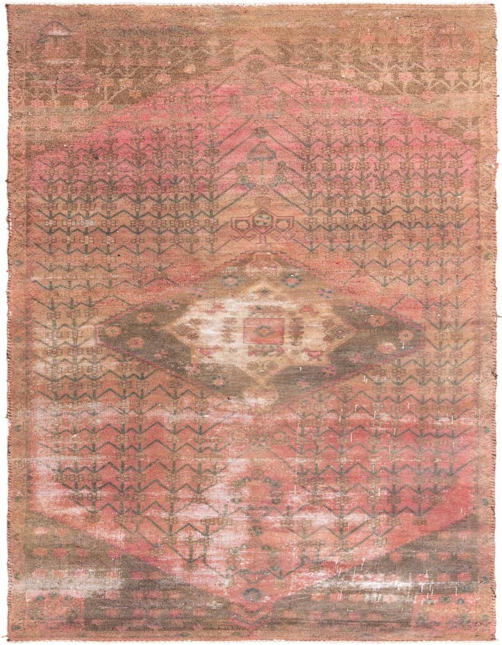Detail image of 3' 9 x 10' 4 Hand Knotted Ultra Vintage Persian Wool Runner Rug