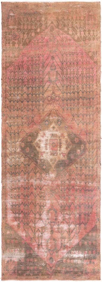 Detail image of 3' 9 x 10' 4 Hand Knotted Ultra Vintage Persian Wool Runner Rug