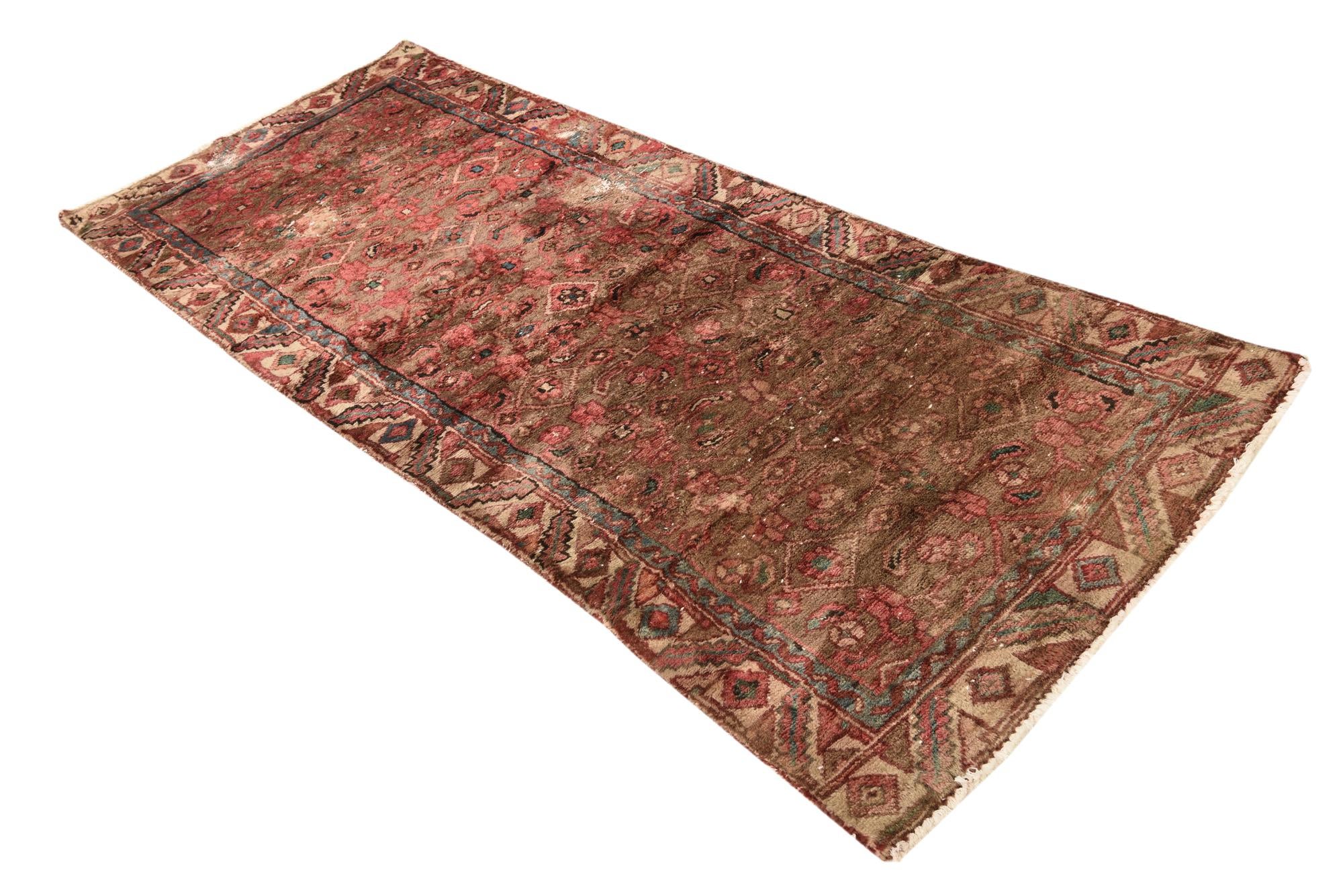 2' 9 x 6' 9 Hand Knotted Ultra Vintage Persian Wool Runner Rug