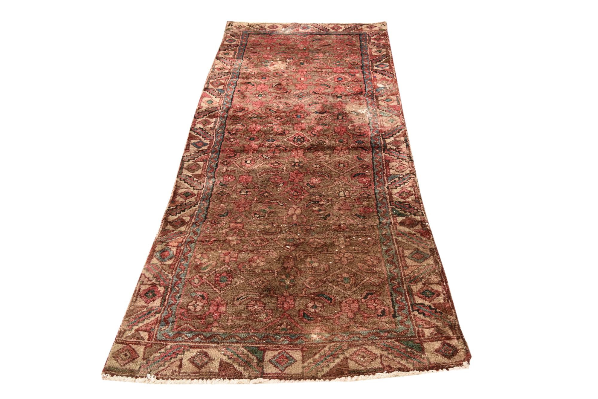 2' 9 x 6' 9 Hand Knotted Ultra Vintage Persian Wool Runner Rug