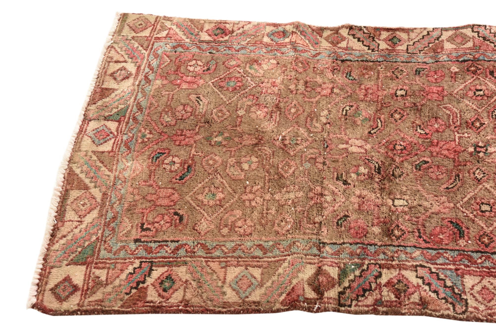 2' 9 x 6' 9 Hand Knotted Ultra Vintage Persian Wool Runner Rug