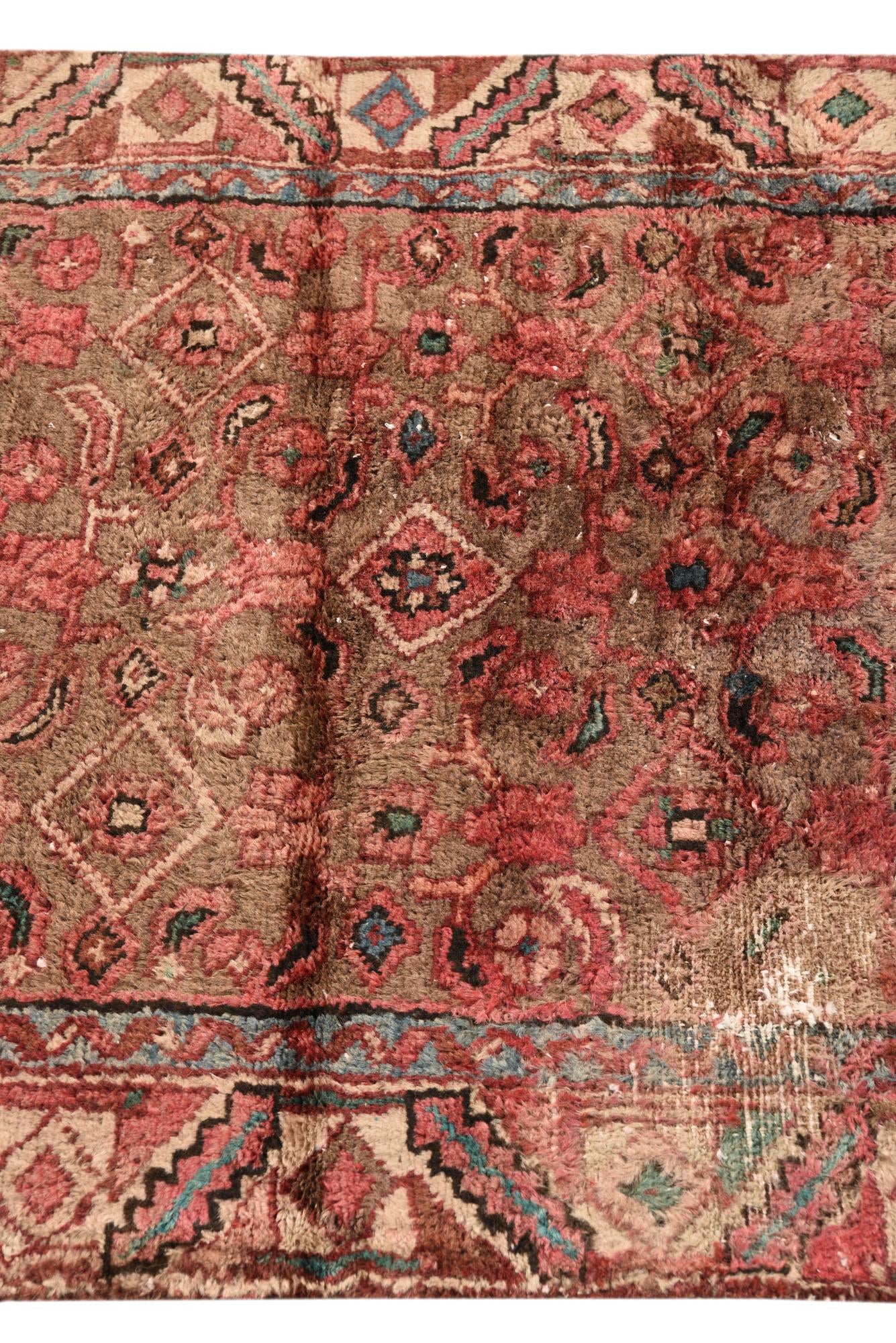 2' 9 x 6' 9 Hand Knotted Ultra Vintage Persian Wool Runner Rug