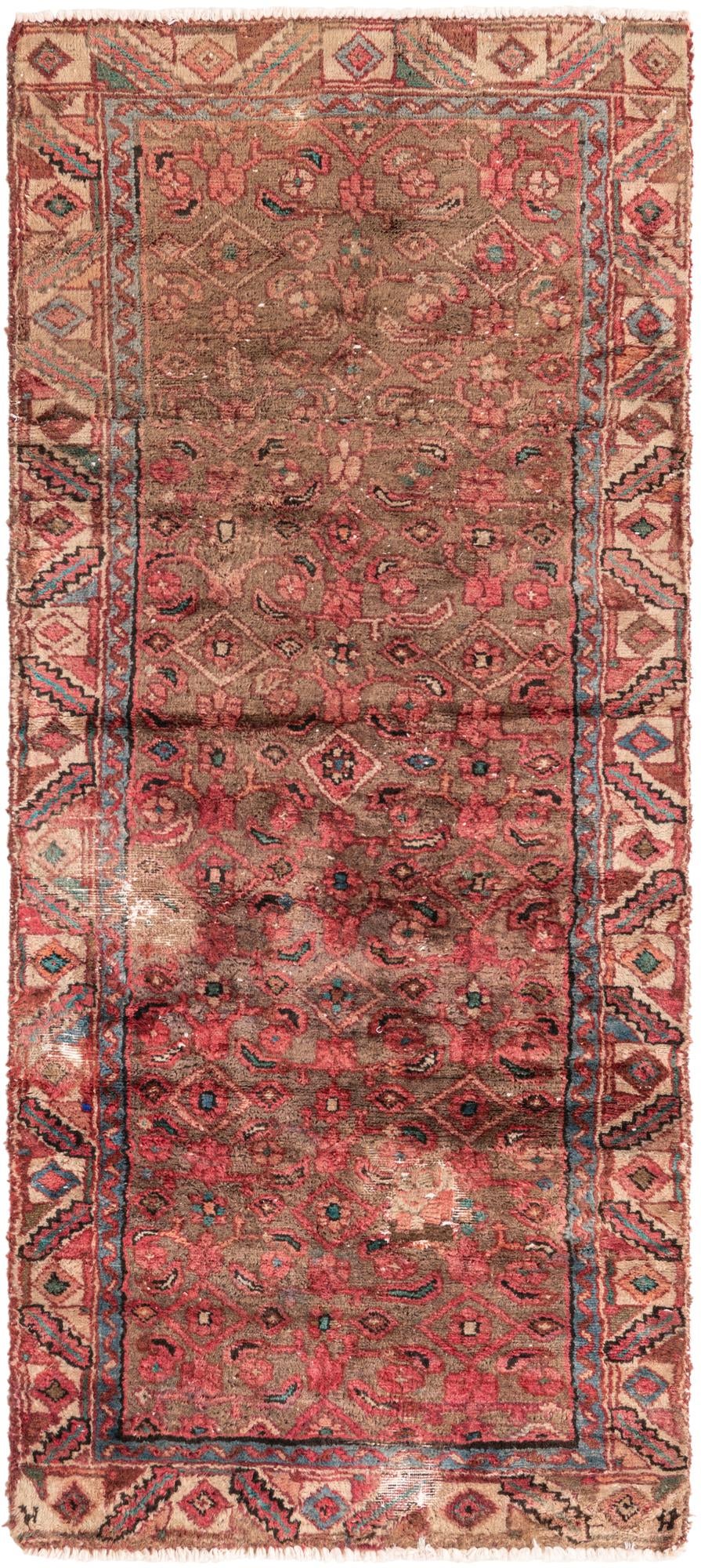 2' 9 x 6' 9 Hand Knotted Ultra Vintage Persian Wool Runner Rug